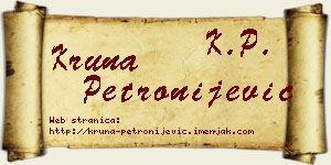 Kruna Petronijević vizit kartica